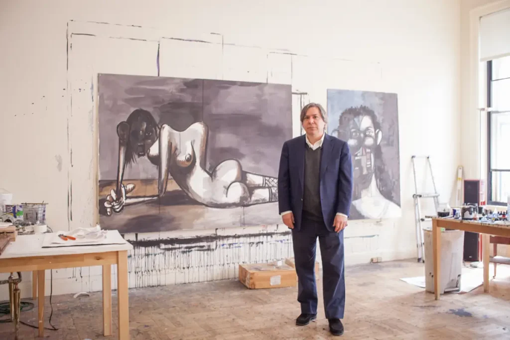 George Condo è noto per i suoi ritratti audaci che sintetizzano riferimenti storici dell’arte, dal XVII secolo olandese al Cubismo e Surrealismo del XX secolo, fino alla Pop Art del dopoguerra