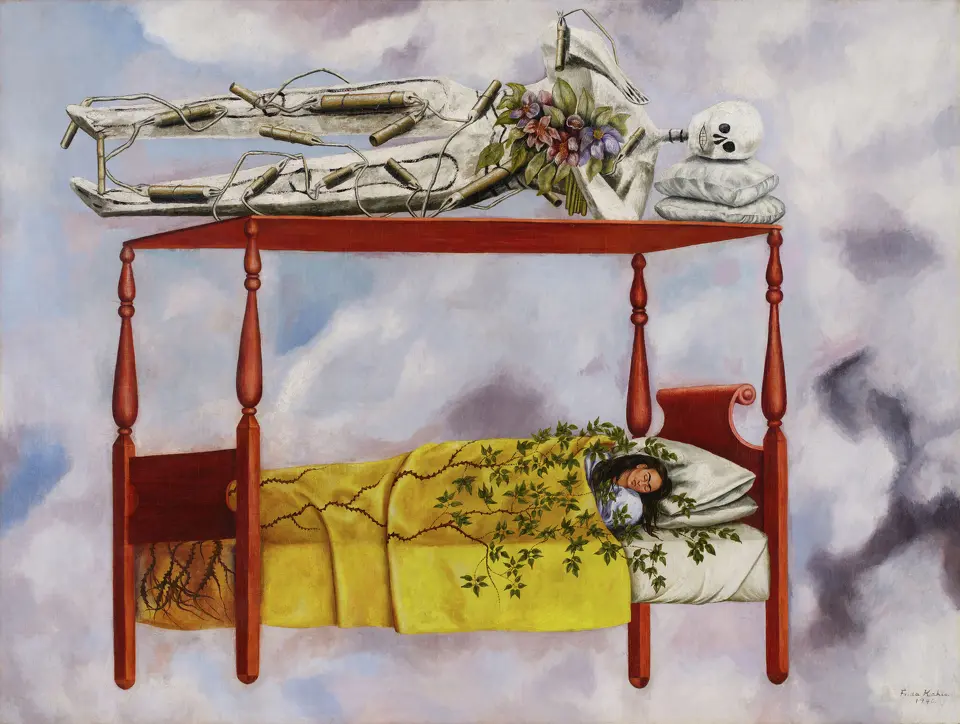 Frida Kahlo’s “El sueño (La cama)” sold Thursday, Nov. 20, for $54.7 million at Sotheby’s, setting a new auction record for the artist and becoming the most expensive work by a woman ever sold at auction